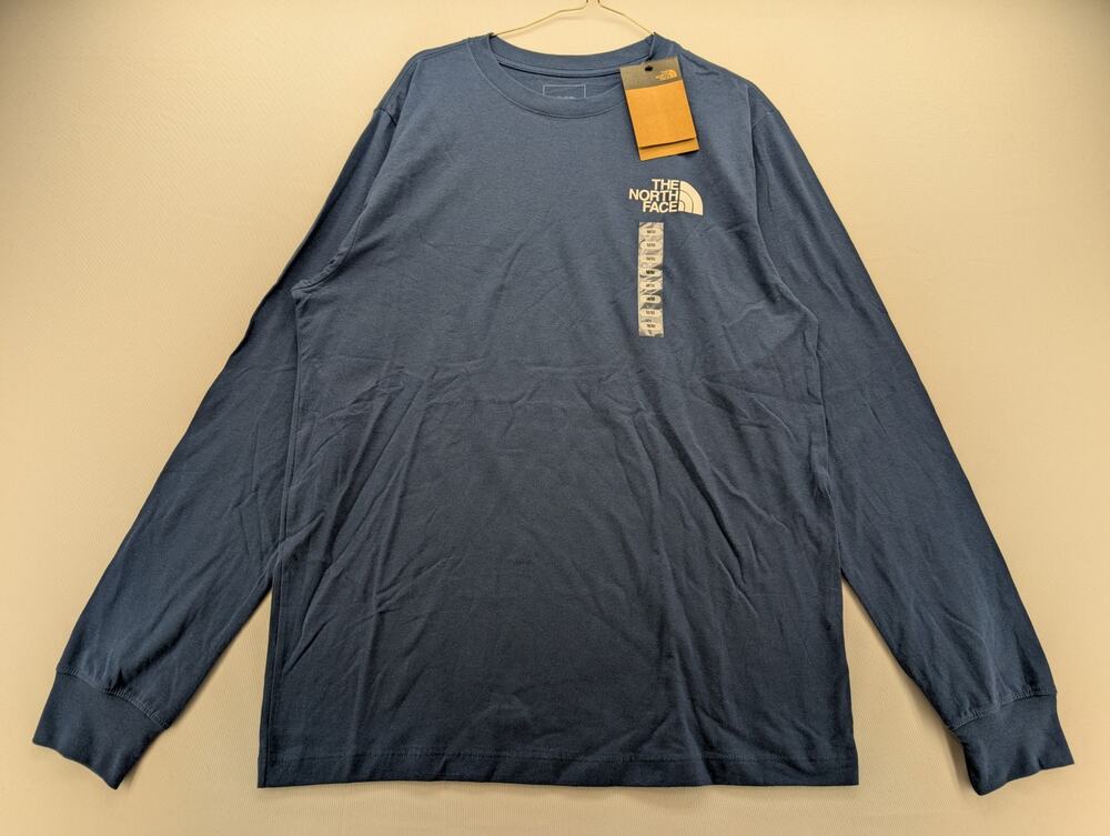 NWT The North Face Men's EVO Throwback Long Sleeve T-Shirt in Blue sz Medium